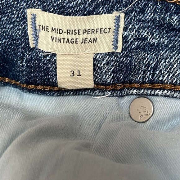 Madewell Selvedge The Mid-Rise Perfect Vintage Jean Women 31 Straight Leg NWOT - Picture 5 of 16